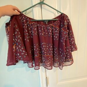 Off the Shoulder Flowy Crop Top